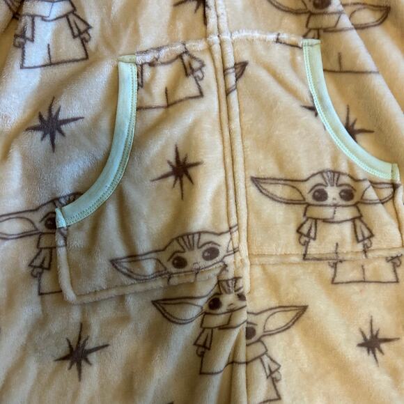 Star Wars Pajama Long Sleeve SZ SM Baby Yoda GROGU Hooded Blanket Sleeper - Picture 7 of 10